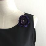 布花　紫のアネモネコサージュ