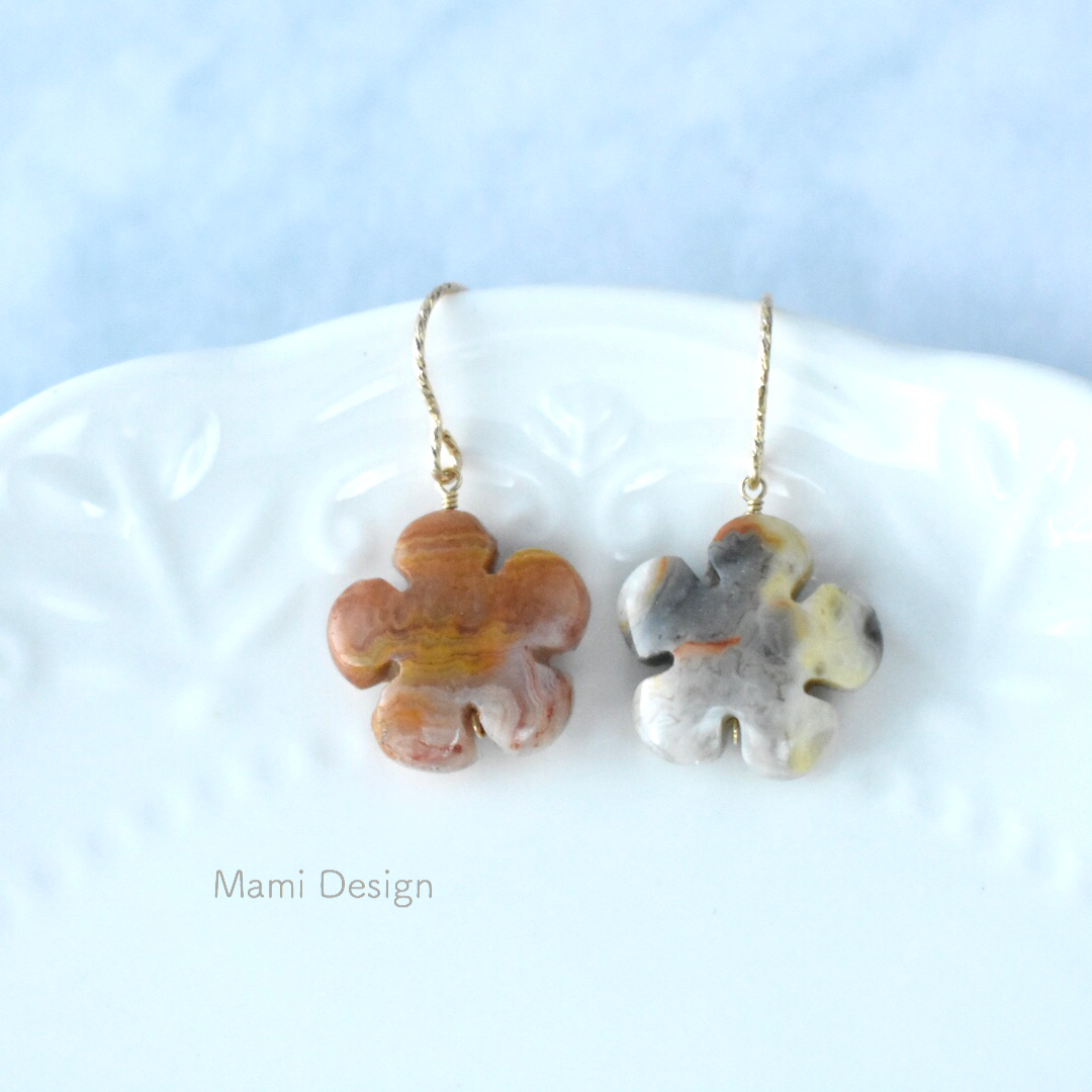 クレイジーレースアゲート - ピアスの人気通販 | minne byGMOペパボ