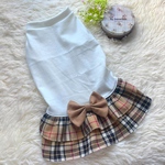犬服　チェック柄フリルワンピース
