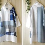 sale!10%OFF￥7500→￥6750送料無料♪オフ白リネン＆色々パッチオフタートルワンピース☆彡062