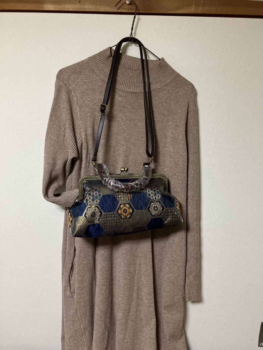 アンズルーム☆和美☆2WAY がま口バッグ☆金襴☆ハンドバッグ 