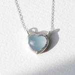 ★1/12まで★期間限定プライス★ SV aquamarine heart necklace