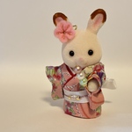  ３点セット⭐︎ 着物、耳飾り、三色団子⭐︎シルバニア赤ちゃんサイズ