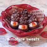 🤍限定価格🤍生クリーム＆イチゴクリーム🤍チョコ生地のシュークリームセット🕊️✨ミニチュアスイーツ　フェイクスイーツ　