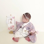 限定！ブラウン色【新色登場】可愛いお名前旗♪スタンド付き♪【刺繍の名前旗/命名旗/京都金襴】　名前旗　命名書　ひな祭り