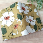 【ハードカバー　単行本】📖布のブックカバー　ロマンスフラワー　グリーン