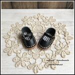  iMda 2.2 革　ハンドメイド　レザーストラップシューズ　ブラック　ステッチ生成り