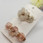 お花のポニーフックとヘアクリップのセット