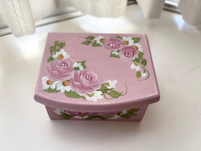 トールペイント作品薔薇のカップトレー トールペイント作品薔薇のカップトレー