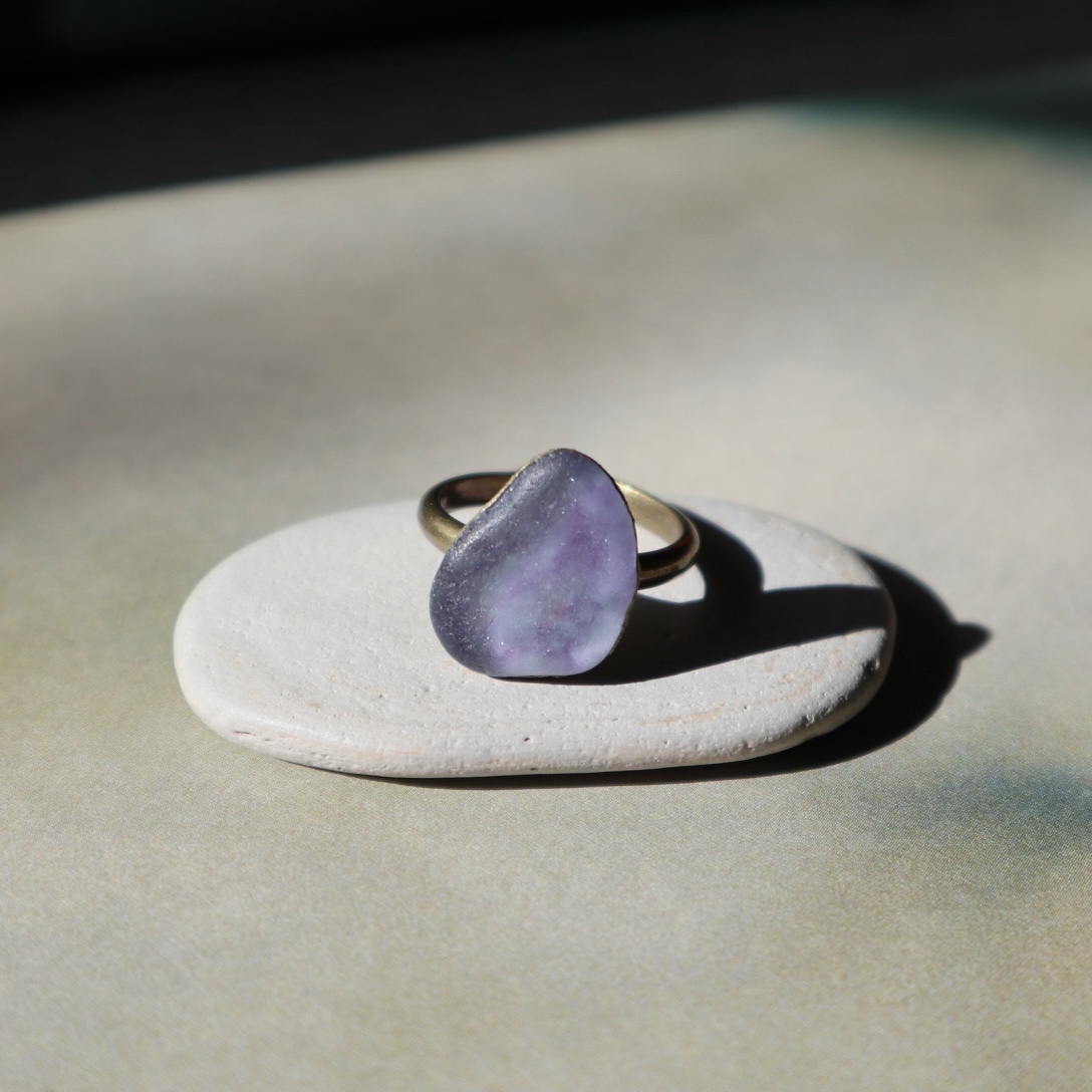 アイオライト　菫青石　K10 ピンキー　指輪　すみれ　5号　アンティーク アイオライト 菫青石 K10 ピンキー 指輪 すみれ 5号