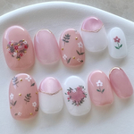 【人気no.3❤︎】ハートブーケのナチュラルネイル💐