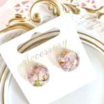 再販 本物の桜 コロコロ 一粒ピアス　イヤリング   ドライフラワー　レジン　さくら　桜　サージカルステンレスピアス