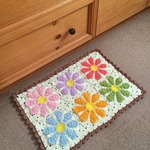 レトロでカラフルなお花マット　mix