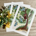 ポストカード3枚セット　「森でお魚に出会う」