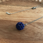 プチフラーレンネックレス　ラピスラズリAAA（アフガニスタン産ラウンド2mm玉使用）