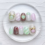 ♥︎sweets color♥︎ バレンタイン　ハート　チョコレート　ネイルチップ　サイズオーダー　イベントネイル　