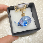 ミニくじらブローチ（海)