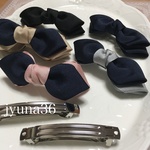 バイカラーシンプルバレッタ【2個以上で送料無料】