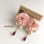 コットンパールと華咲くフォーマルピアス&イヤリング