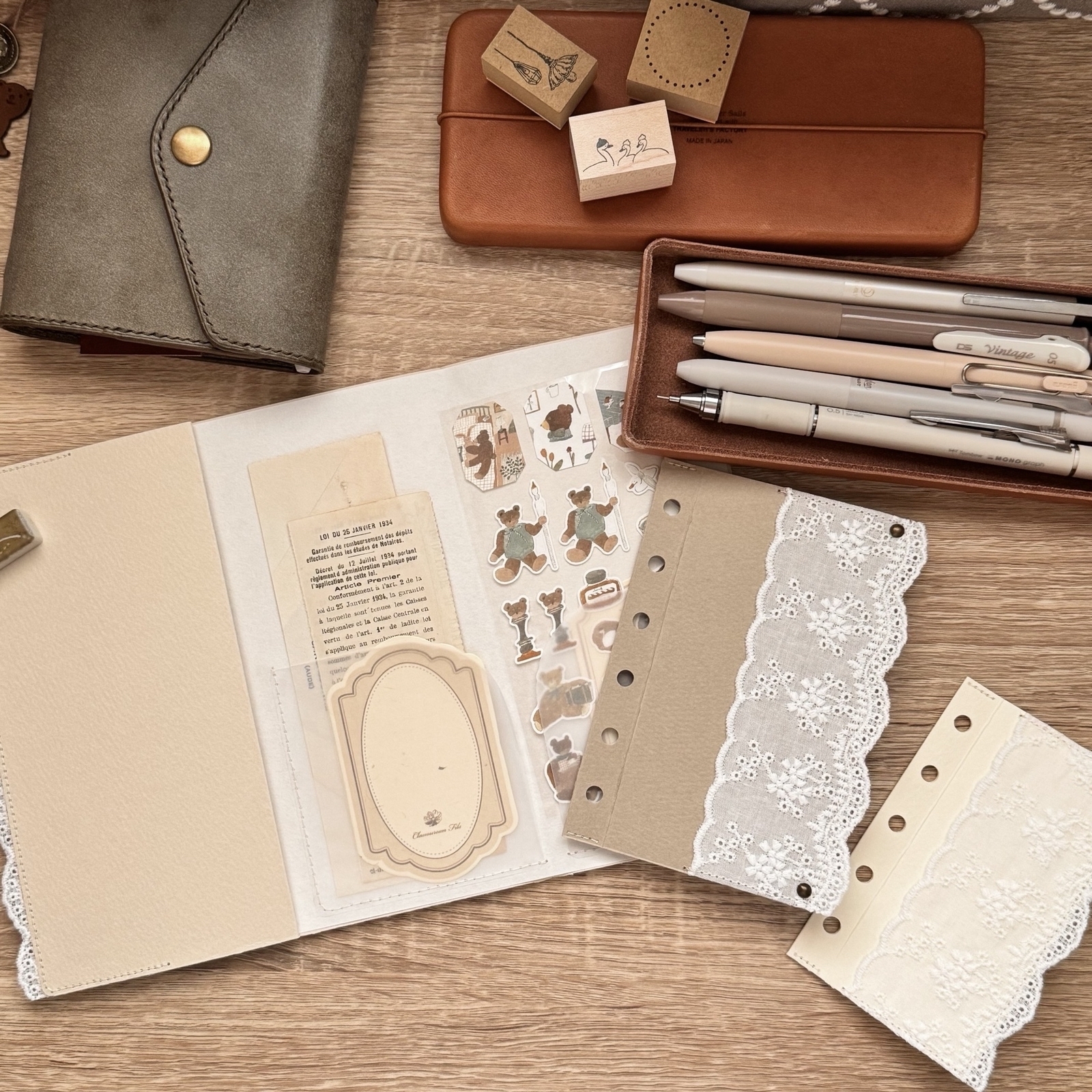 Popularityˊ˗】№903≫手帳に挟むレースポケットリフィル