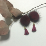 ファーとタッセルのピアス