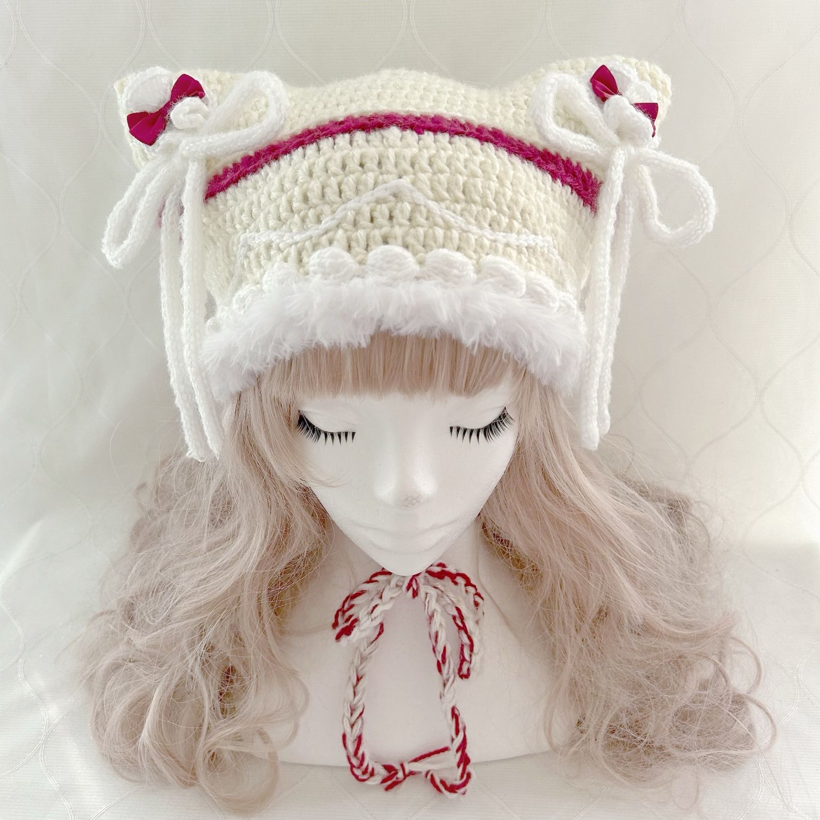 再販】かぎ針♡フリルたっぷりのニットヘッドドレス(BK) - Fulla