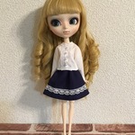 再販♪ プーリップサイズ 長袖ブラウス ホワイト