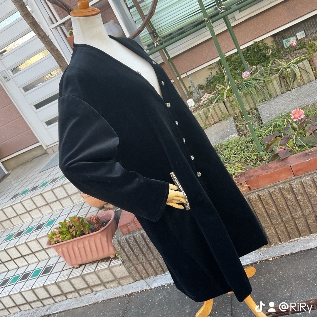 ?ストレッチ別珍❤︎豹柄アクセントコート ?ストレッチ別珍❤︎豹柄アクセントコート