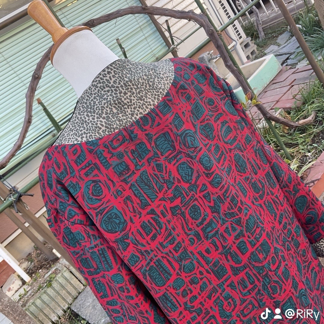 ?ストレッチ別珍❤︎豹柄アクセントコート ?ストレッチ別珍❤︎豹柄アクセントコート