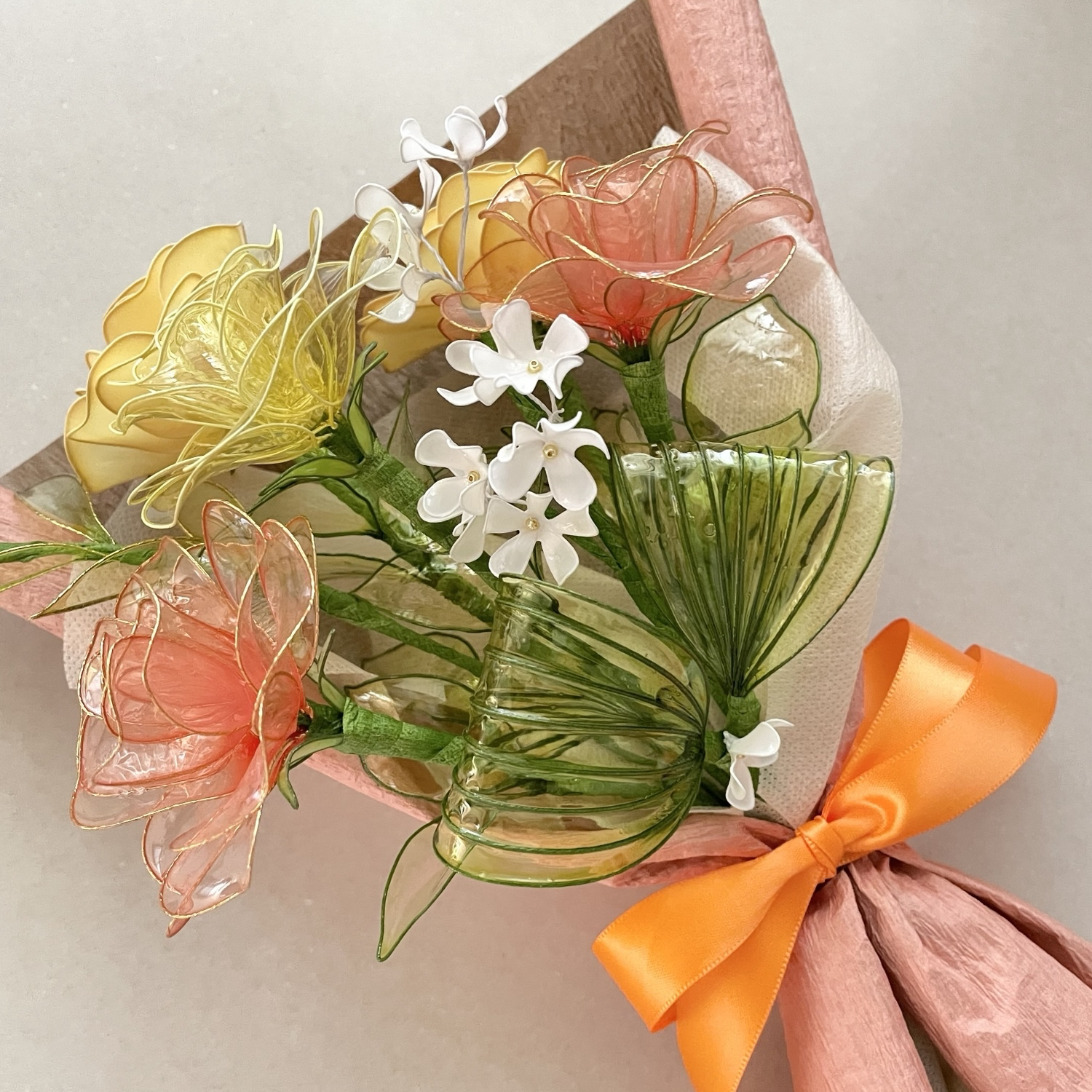 アメリカンフラワー　ディップフラワーNO.169（百合・薔薇） アメリカンフラワー ディップフラワーNO.169（百合・薔薇