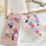 ナチュラル押し花でイニシャルiPhoneケース