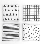 モノトーン コースター   4枚セット 白黒 北欧風 