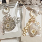 ドライフラワー入りキーホルダーベージュ