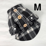 犬服　完成品　小型犬Mサイズ　コート　チェック柄　2way ショート丈