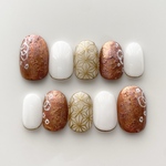 水彩〜和装ネイル/ウェディングネイル/成人式ネイル//大人ネイル/マットネイル/ブライダルネイルチップ/お呼ばれネイル//大人ネイル/デートコーデ/オフィスネイル,ウェディングネイルチップ