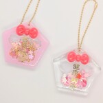 春限定 ☆見通し明るい☆透明おまもり 桜 五角形 お守り オーダーメイド