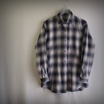 セール30％オフ🔥たった一つの…レディス💛コットン💛強撚ツイル💛オンブレチェック💛チュニックブラウス💛フリーサイズ💛ホワイト×ダークネイビー×グレー