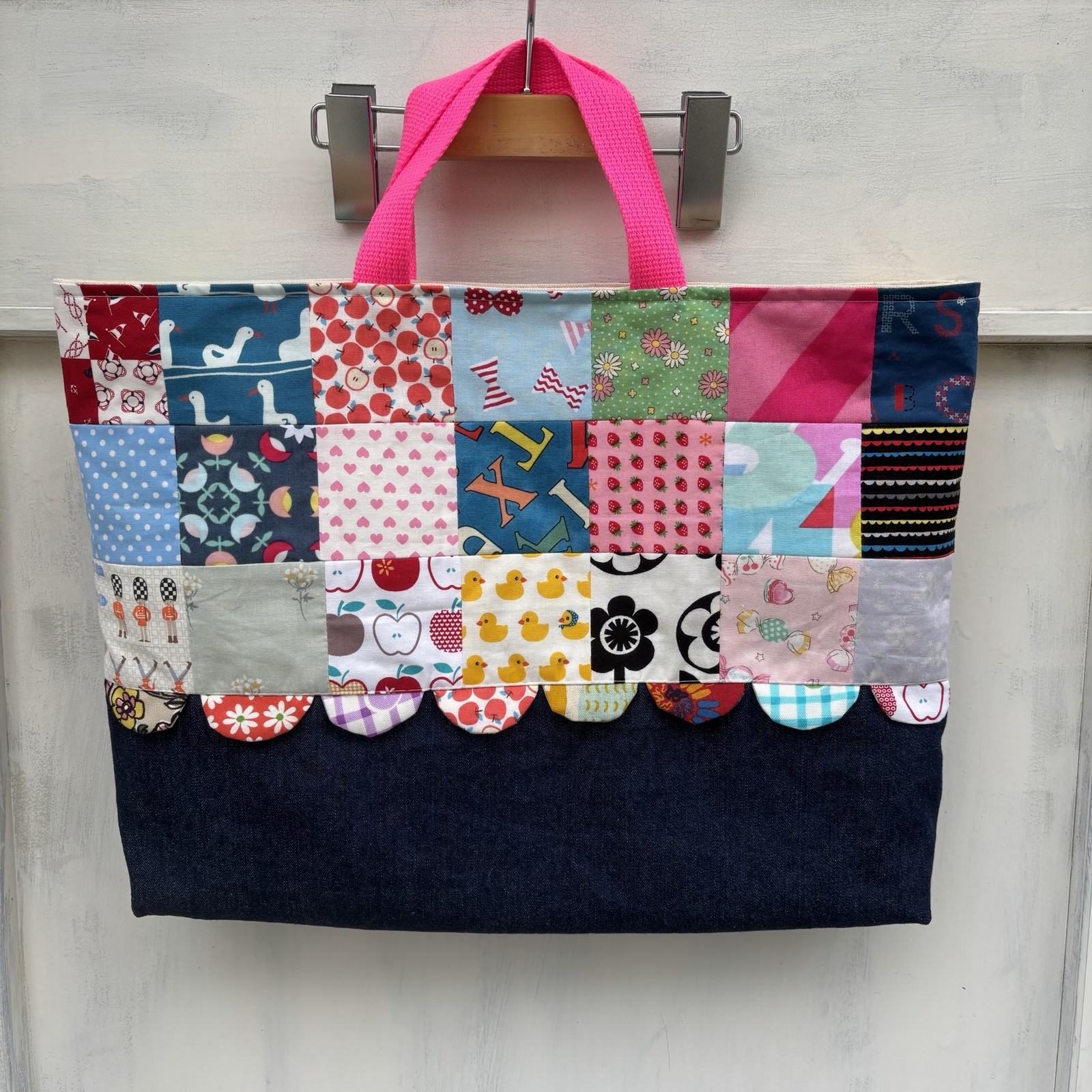 マチャケ様　スクエアLＬサイズ　グラニーバッグ　ハンドメイド 完全オーダーメイド】グラニースクエアBag グラニーバッグ MJ