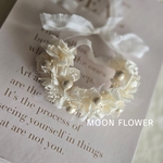 再販×9❅チュールパール入りフラワーネックレス✾ホワイト✿あじさいヘッドドレス✿ペットアクセサリー