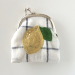 レモン刺繍がま口