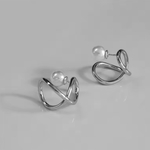 《silver》2way レイヤードデザインピアス