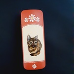【お名前入れ無料】ハードタイプ眼鏡ケース　サビ猫ちゃん