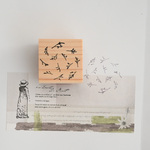 サークルに散りばめた小花 - Small flowers scattered in a circle - [ラバースタンプ]