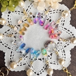 ✧*｡フラワーパールのミニイニシャルキーホルダー✧*｡