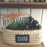 麻紐珈琲豆の箱庭風(黒バイク)