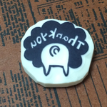 送料無料◎おしり？◎thankYOU◎消しゴムはんこ◎シール付