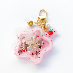 [1月28日販売] Heart dots star shaker keychain (strawberry)