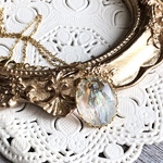 1970s ジャーマン ヴィンテージ マリア様 オーロラ インタリオ カボション ネックレス ペンダント サージカルステンレス316L メダイ Virgin Mary マリア アクセサリー 