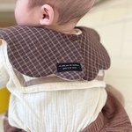 autumn check bib           ベビースタイ　出産祝い　ビブ　よだれかけ　もくもくスタイ　男の子　女の子　韓国　ナチュラル　チェック　秋冬　綿　コットン　