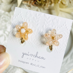 #110  minne限定･:*+.サービス価格･:*+..:+                お花のひとつぶイヤリング　オレンジ